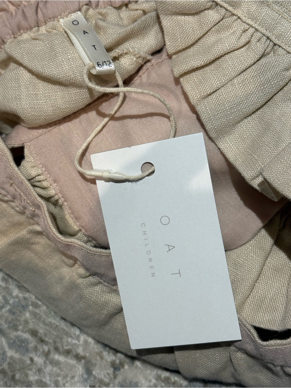 Baby Linen-Blend Ruffled Strap Overalls - Picture 3 of 3
